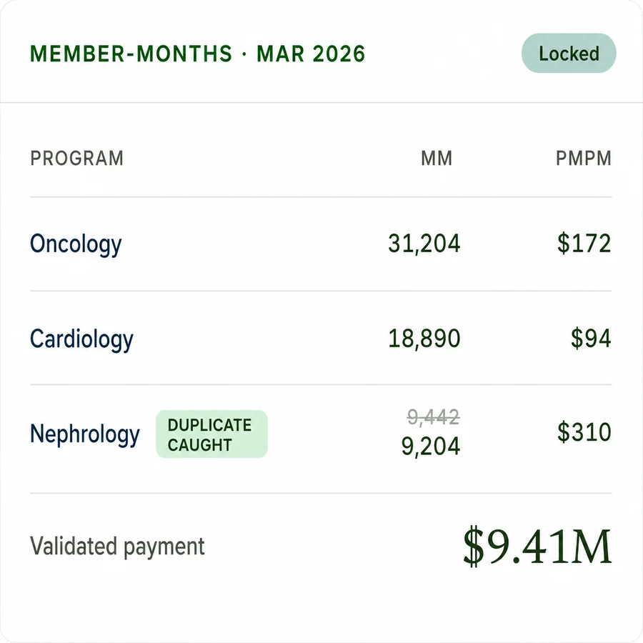 Payment Reconciliation in the Radiance platform — product interface preview